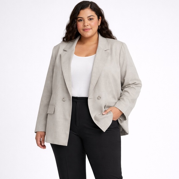 The Drop Jackets & Blazers - NWT The Drop Liza Blazer in Heather Cream Gray Sz 3x 22/24